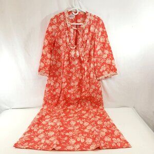 Evelyn Pearson Vintage Rose Floral Dress Pink White Lace Detail 1970s